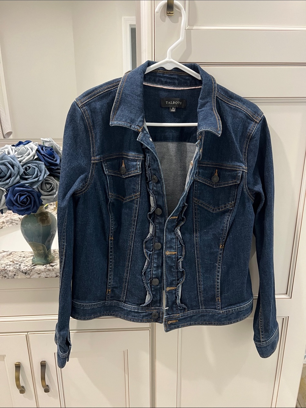Talbots Ruffle Denim Jacket - Picture 2 of 4